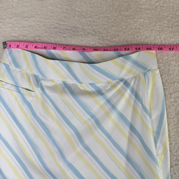 Pebble Beach Skort Womens Large White Blue Yellow Stripe‎ Dry-Luxe Golf Pull-On - Picture 10 of 10